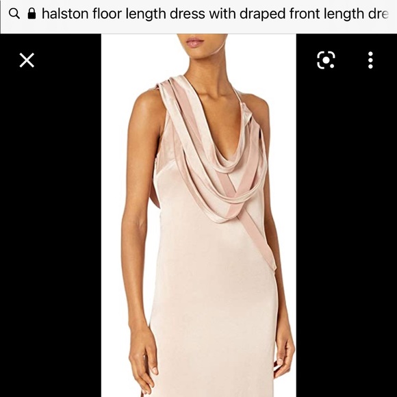 NWT Halston Champagne Blush floor length gown - Picture 5 of 14